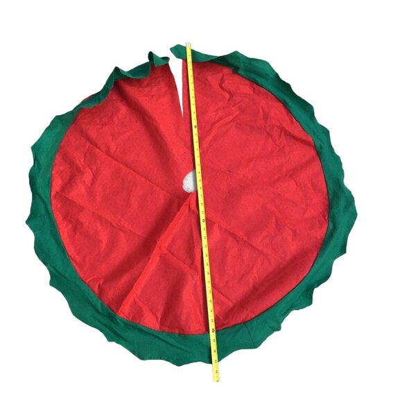 ROUND RED/GREEN CHRISTMAS TREE SKIRT DECORATION - Picture 4 of 4